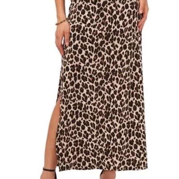 Halogen Leopard Print Elastic Pull On Midi Skirt XXS - Picture 1 of 9